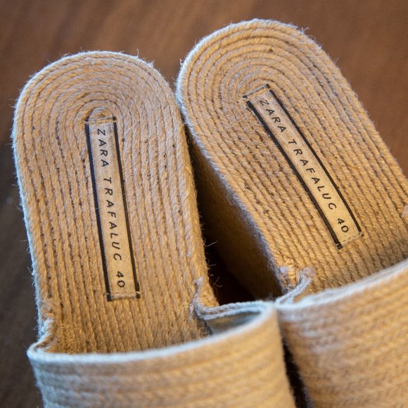 Zara Jute Platform Sandals, 40, size 9 - Picture 5 of 5